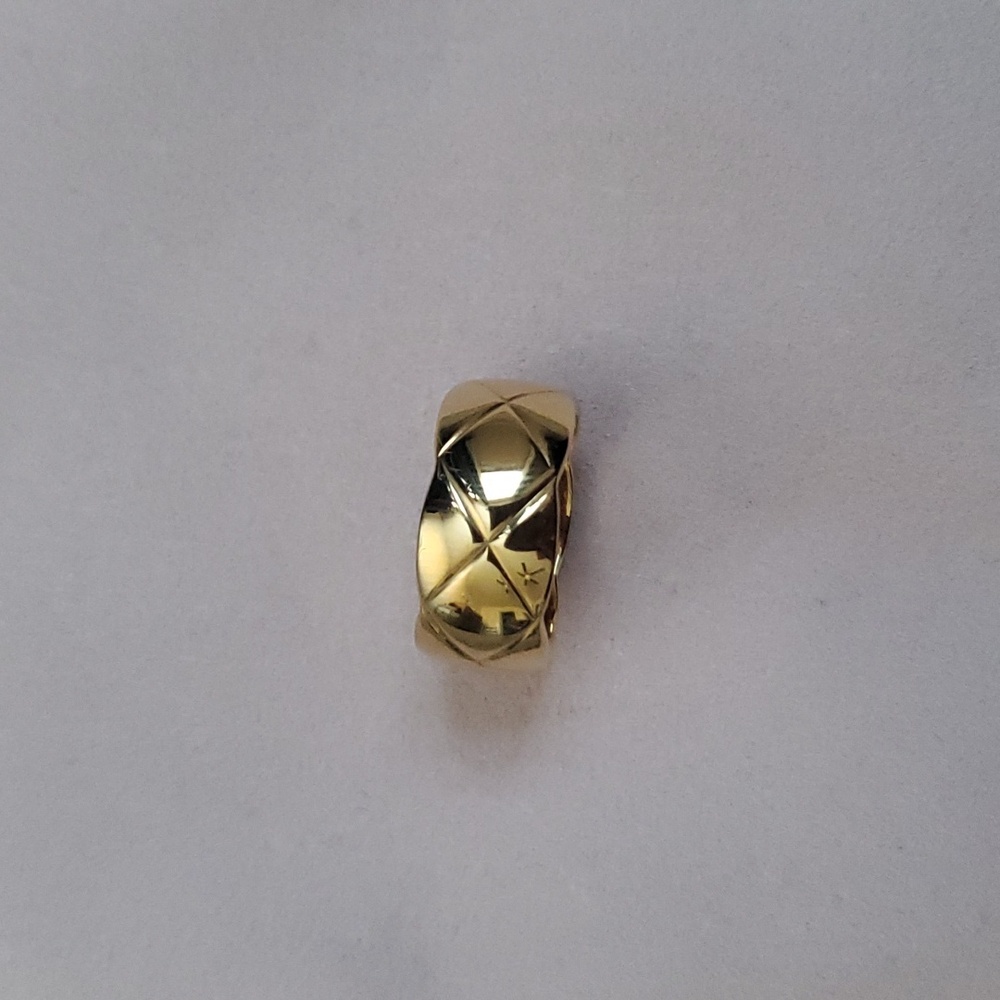18k gold plated Crush Diagonal Cross ring
